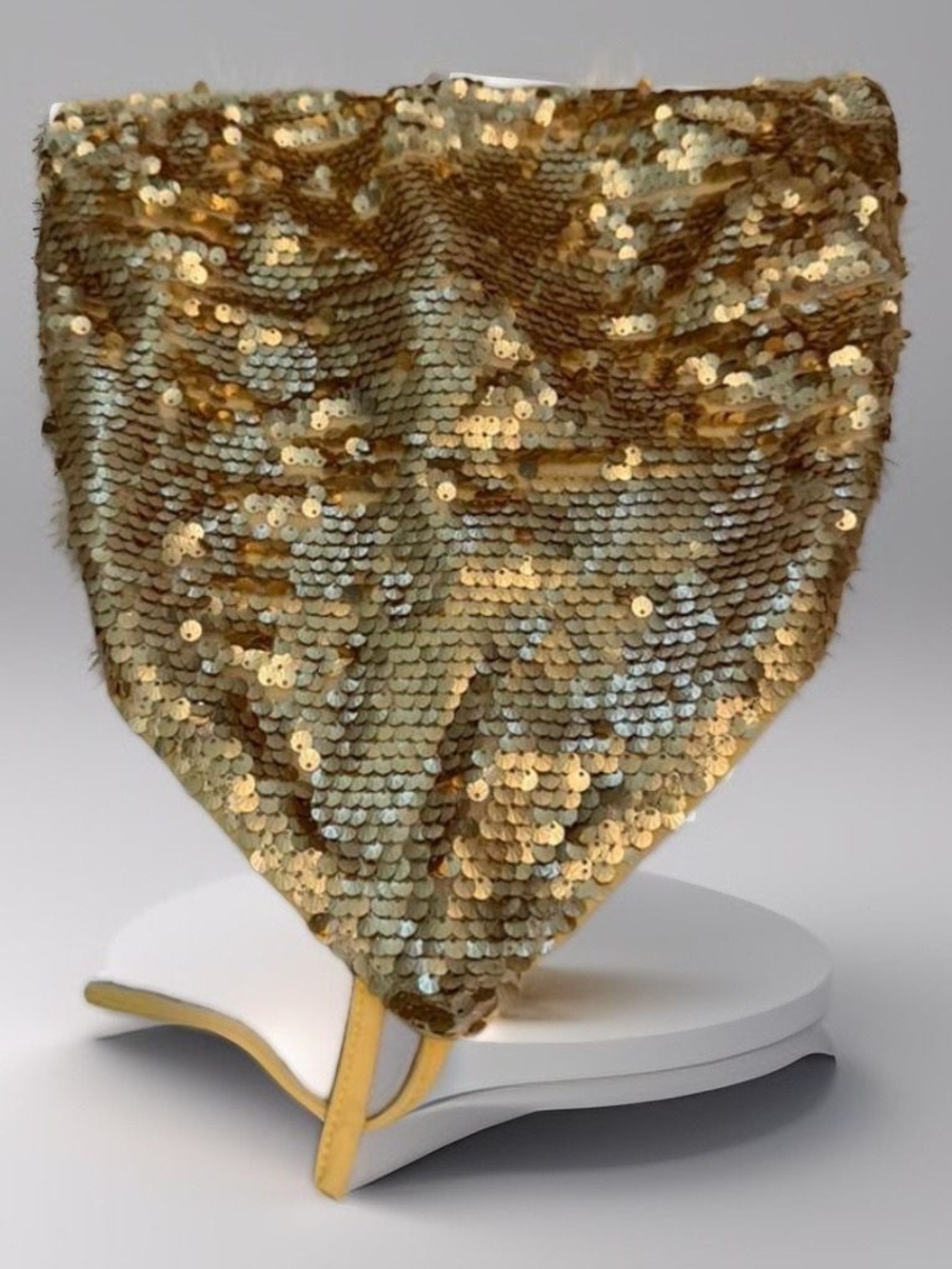 Gold Sequin Triangle Scarf